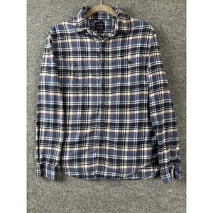 J.Crew Shirt Men's Size Medium Blue Plaid Flannel Outdoor Casual Heritage